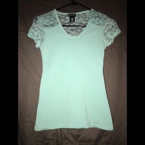 Mint green lace top